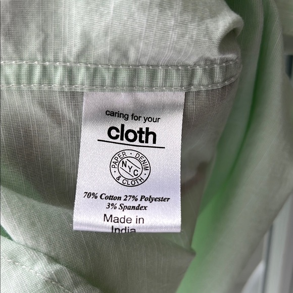 Paper Denim & Cloth Mint Green Casual Button Down Short Sleeve Casual 4X EUC - Picture 6 of 8